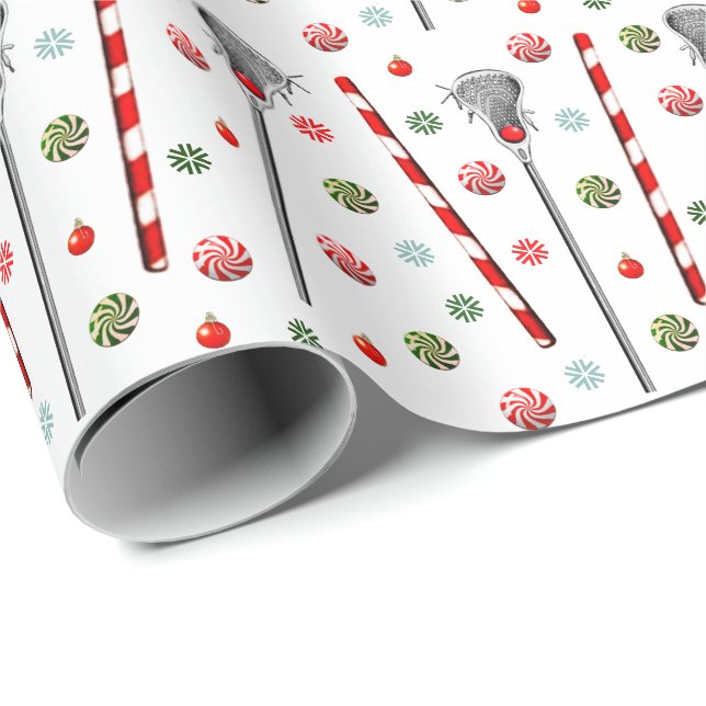 Lacrosse Holiday Gift Wrapping Paper (Roll Corner)