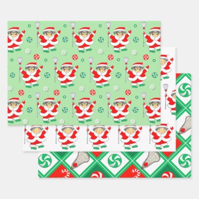 Lacrosse Holiday Gift Wrapping Paper
