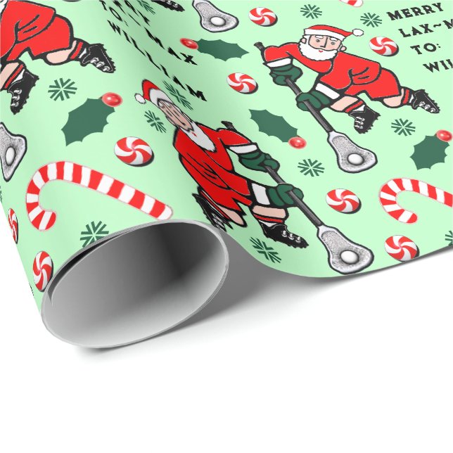 Lacrosse Holiday Gift Wrapping Paper (Roll Corner)