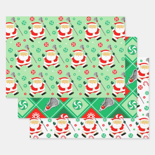 Lacrosse Holiday Gift Wrapping Paper Sheets (Set)