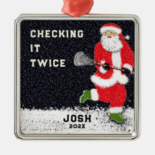Lacrosse Holiday Gifts Metal Ornament