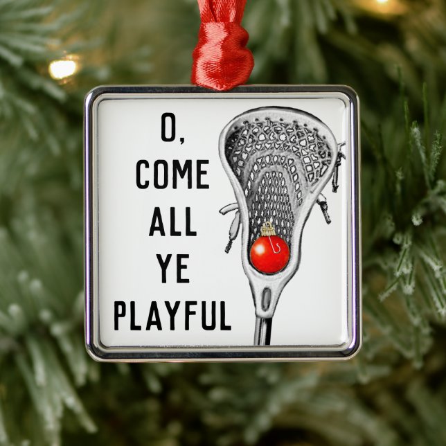 Lacrosse Holiday Gifts Metal Ornament (Tree)