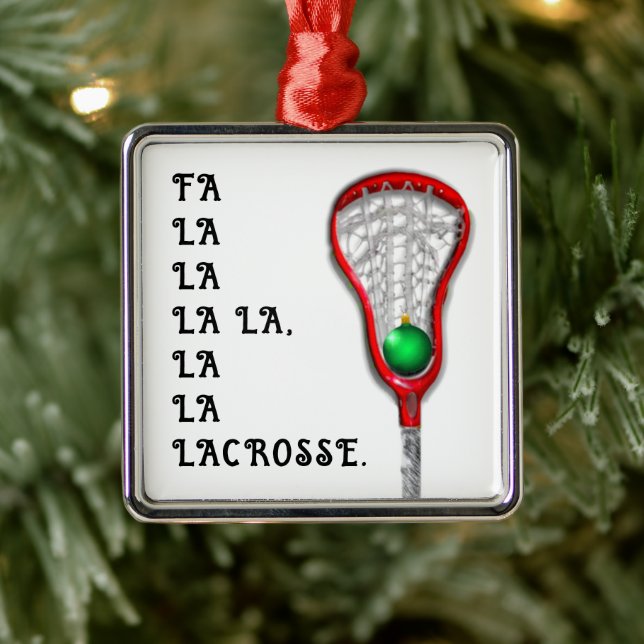 Lacrosse Holiday Keepsake Gift Metal Ornament (Tree)