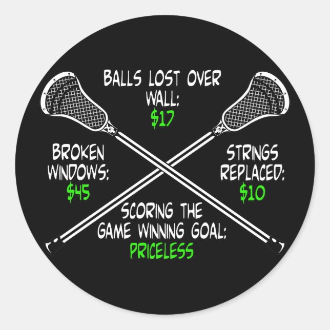 Lacrosse Humor Priceless Classic Round Sticker (Front)
