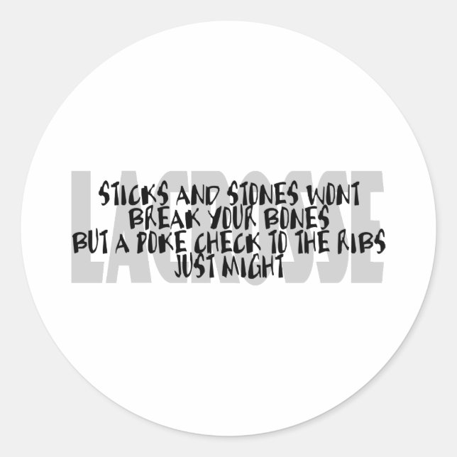 Lacrosse Humor Sticks Sticker (Front)