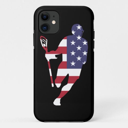 Lacrosse IRH US Flag iPhone 11 Case