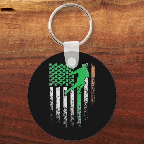 Lacrosse Irish American St Patricks Day Paddys Keychain