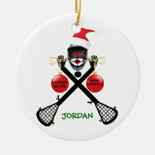 Lacrosse is Life Christmas Ceramic Ornament
