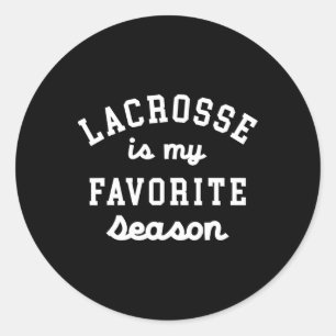 Lacrosse Is My Favorite Season Vintage Mom Dad For Classic Round Sticker