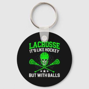 Lacrosse It's Like Hockey But With Ball Stick Spor Keychain