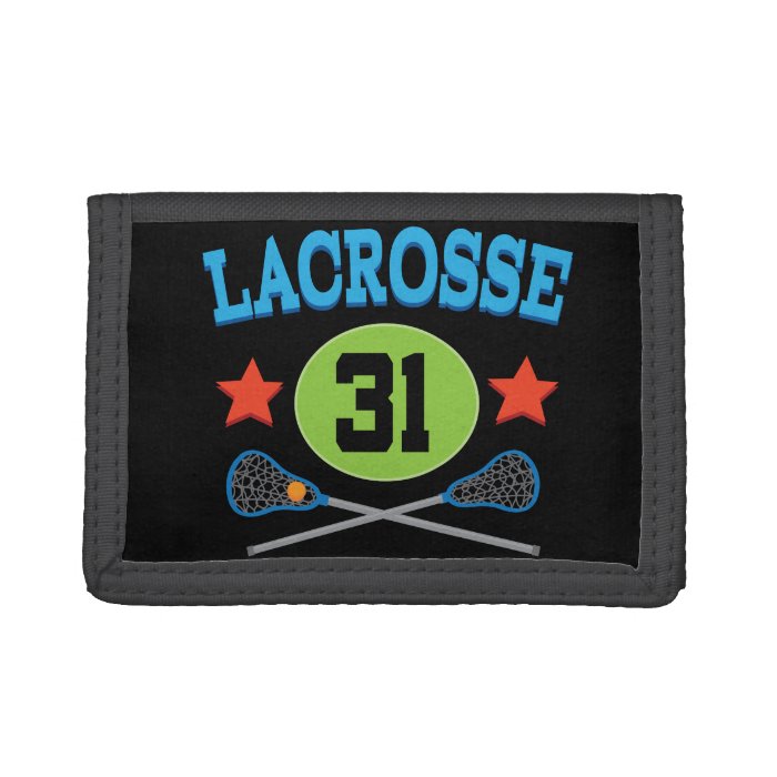 Lacrosse Jersey Number 31 Gift Idea Trifold Wallet