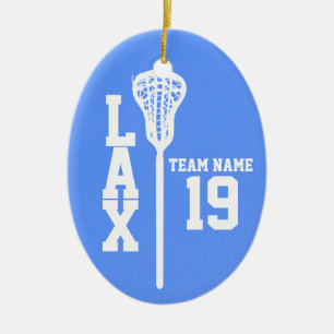 Lacrosse Jersey with Photo Blue Ceramic Ornament