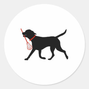 Lacrosse Labrador Fetch Lacrosse Stick Black Lab T Classic Round Sticker