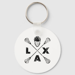 Lacrosse Lax Cross Axis Black Colorway Keychain