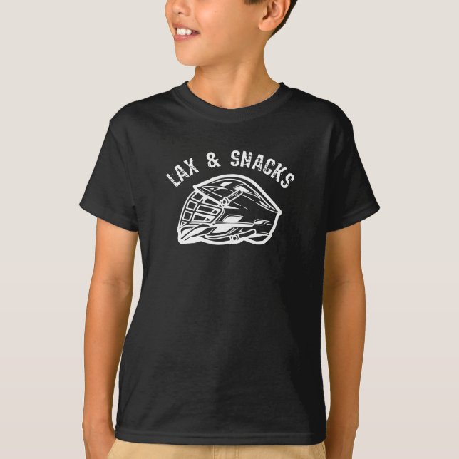 Lacrosse Lax Goalie Lacrosse And Snacks T-Shirt (Front)