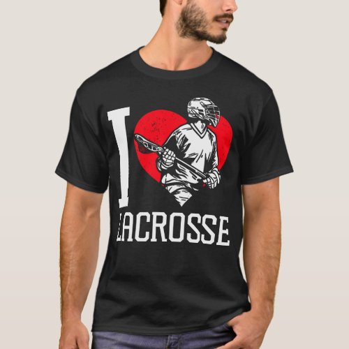 Lacrosse Lax I Love Lacrosse Heart T_Shirt
