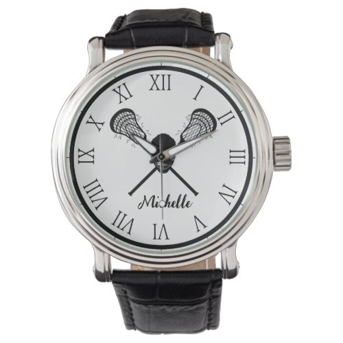 Lacrosse Lax Personalized Name Watch