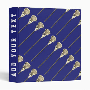 Lacrosse Lax Sports Blue 3 Ring Binder