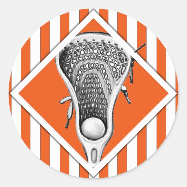 Lacrosse Lax Team Orange Classic Round Sticker (Front)
