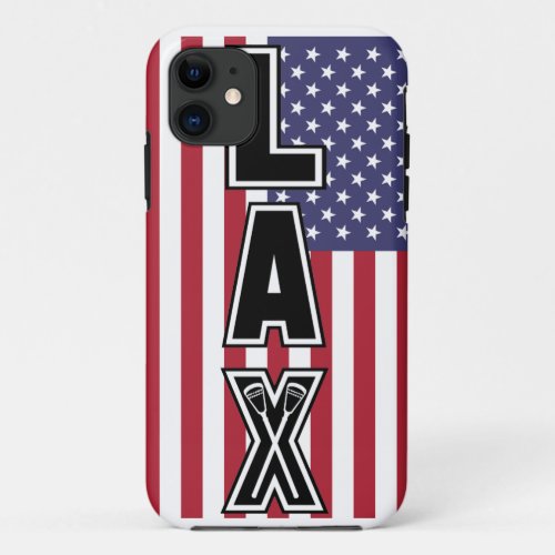 Lacrosse LAX US Flag iPhone 11 Case