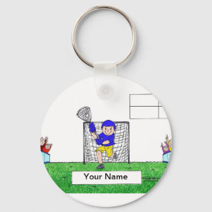 LaCrosse - Male Cartoon by PrintedPerfection.com Keychain