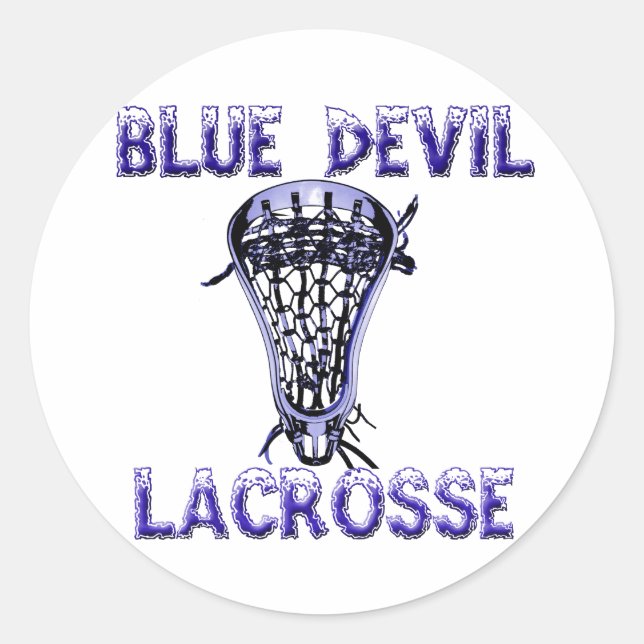 Lacrosse Mascot BlueDevil Sticker (Front)