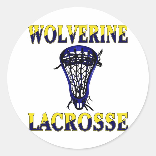 Lacrosse Mascot Wolverinies Sticker (Front)