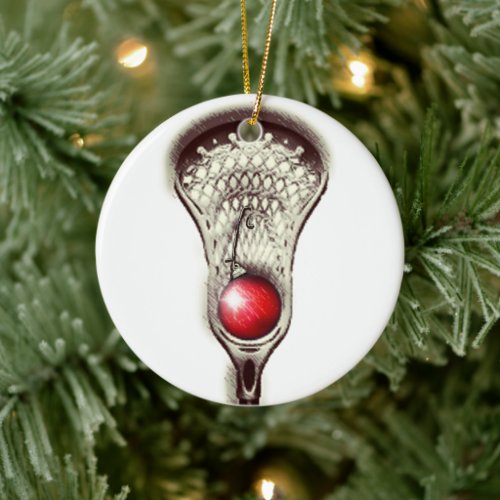 Lacrosse Merry Lax_mas Ceramic Ornament