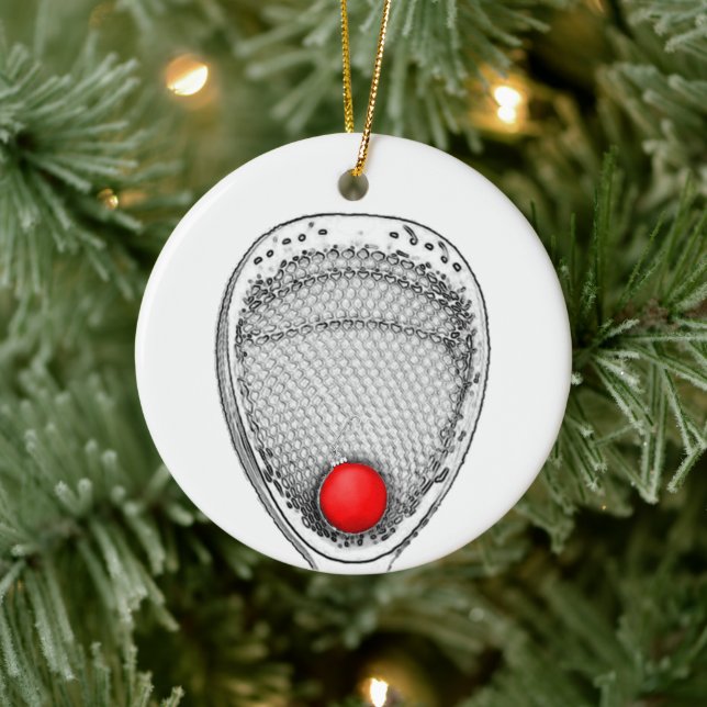 Lacrosse Merry Lax-mas Christmas Ceramic Ornament (Tree)