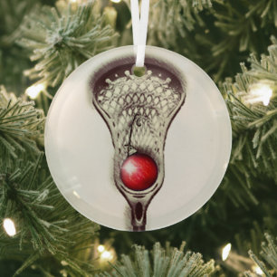 Lacrosse Merry Lax-mas Glass Ornament