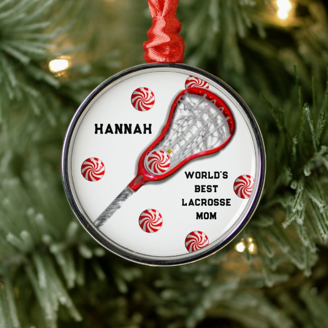 Lacrosse Mom Gift Metal Ornament (Tree)