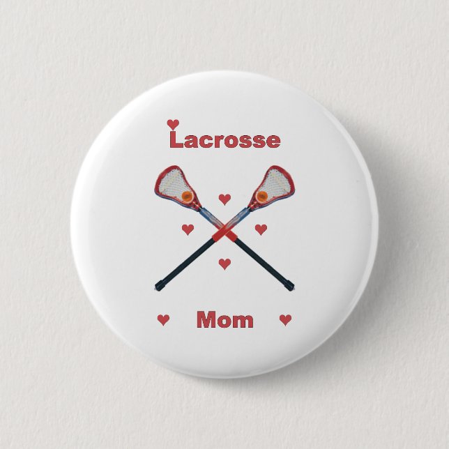 Lacrosse Mom Hearts Button (Front)
