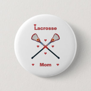 Lacrosse Mom Hearts Button