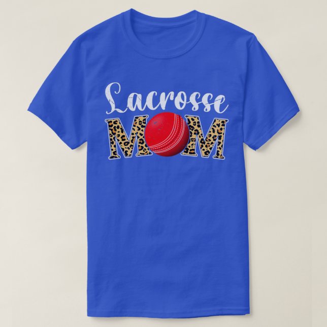 Lacrosse Mom Leopard Funny Softball Mom Mothers Da T-Shirt (Design Front)