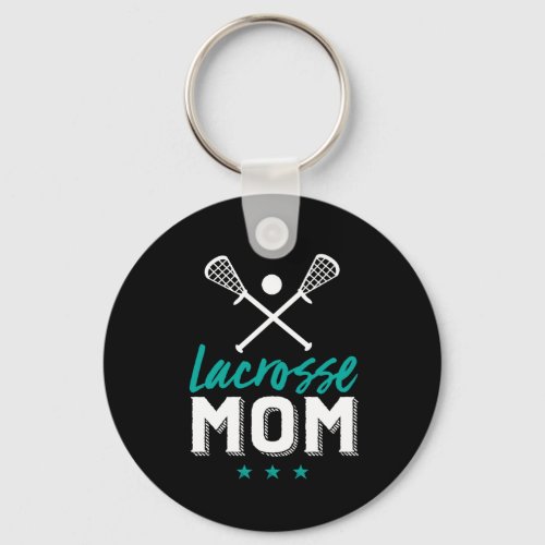 Lacrosse Mom Proud Mother of Sports Player Kid Keychain