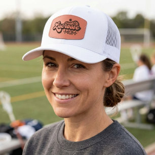 Lacrosse Mom Sports Enthusiast Leather Patch Hat