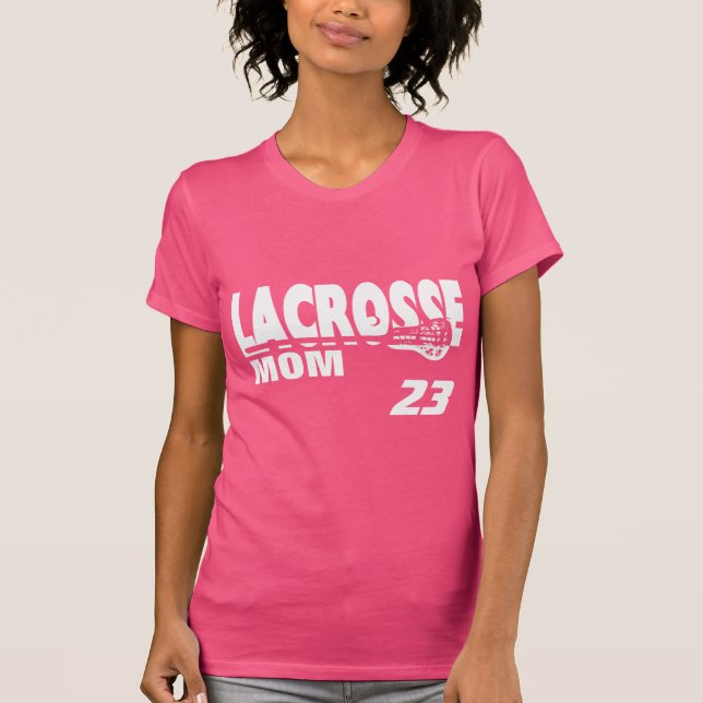 Lacrosse Mom with Number T-Shirt (Front)