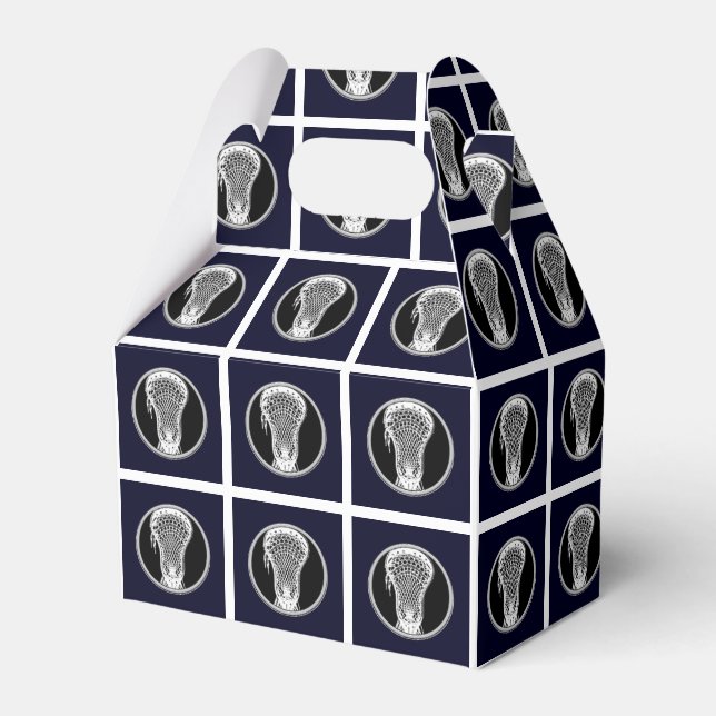 Lacrosse Navy Blue Favor Boxes (Front Side)