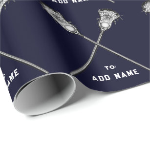 Lacrosse Navy Blue Gift Wrapping Paper