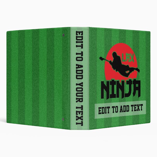 Lacrosse Ninja Customizable 3 Ring Binder (Background)