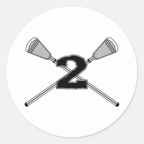 Lacrosse Number 02 Sticker