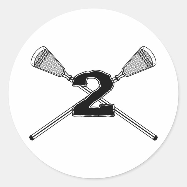 Lacrosse Number 02 Sticker (Front)