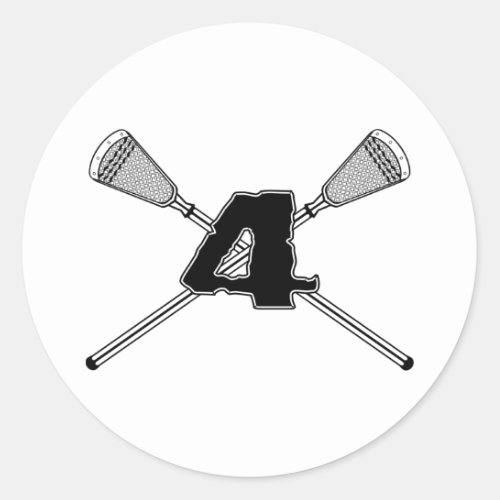 Lacrosse Number 04 Sticker