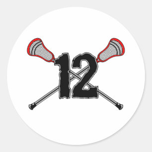 Lacrosse Number 12 2 Sticker