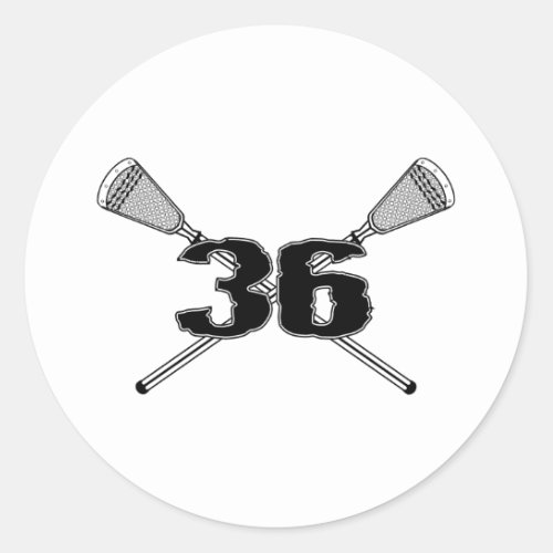 Lacrosse Number 36 Sticker