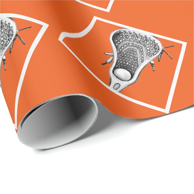 Lacrosse Orange Gift Wrapping Paper (Roll Corner)