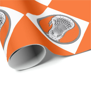 Lacrosse Orange Gift Wrapping Paper