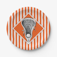Lacrosse Orange Team Party Paper Plates
