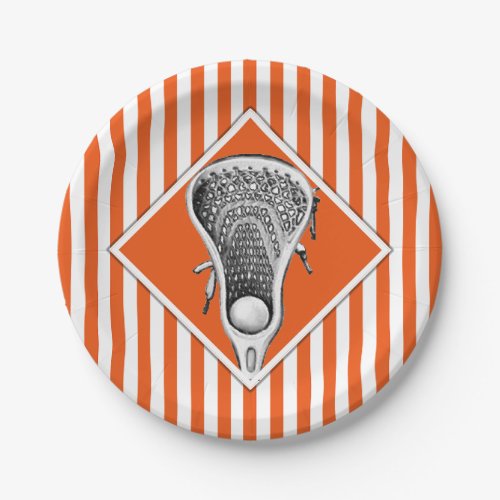 Lacrosse Orange Team Party Paper Plates