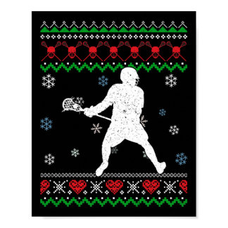 Lacrosse Pajama Ugly Christmas Gift Sport Lovers K Poster